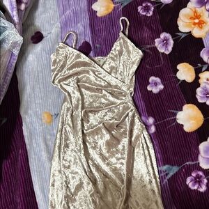 Elegant Cream Velvet Dress